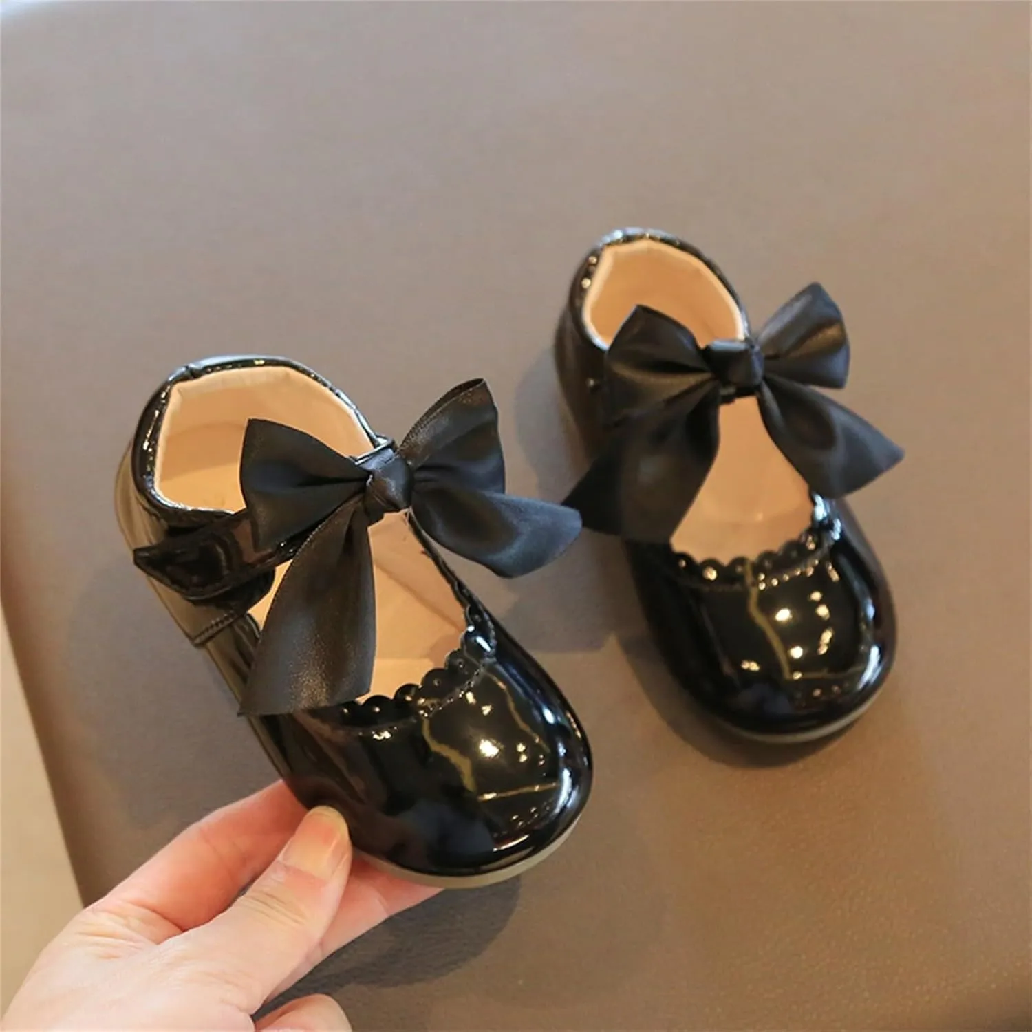 Toddler Little Girls Bowknot Mary Jane Flat Princess Dress Ballet Shoes Non-Slip Soft Sole School Pary Shoes