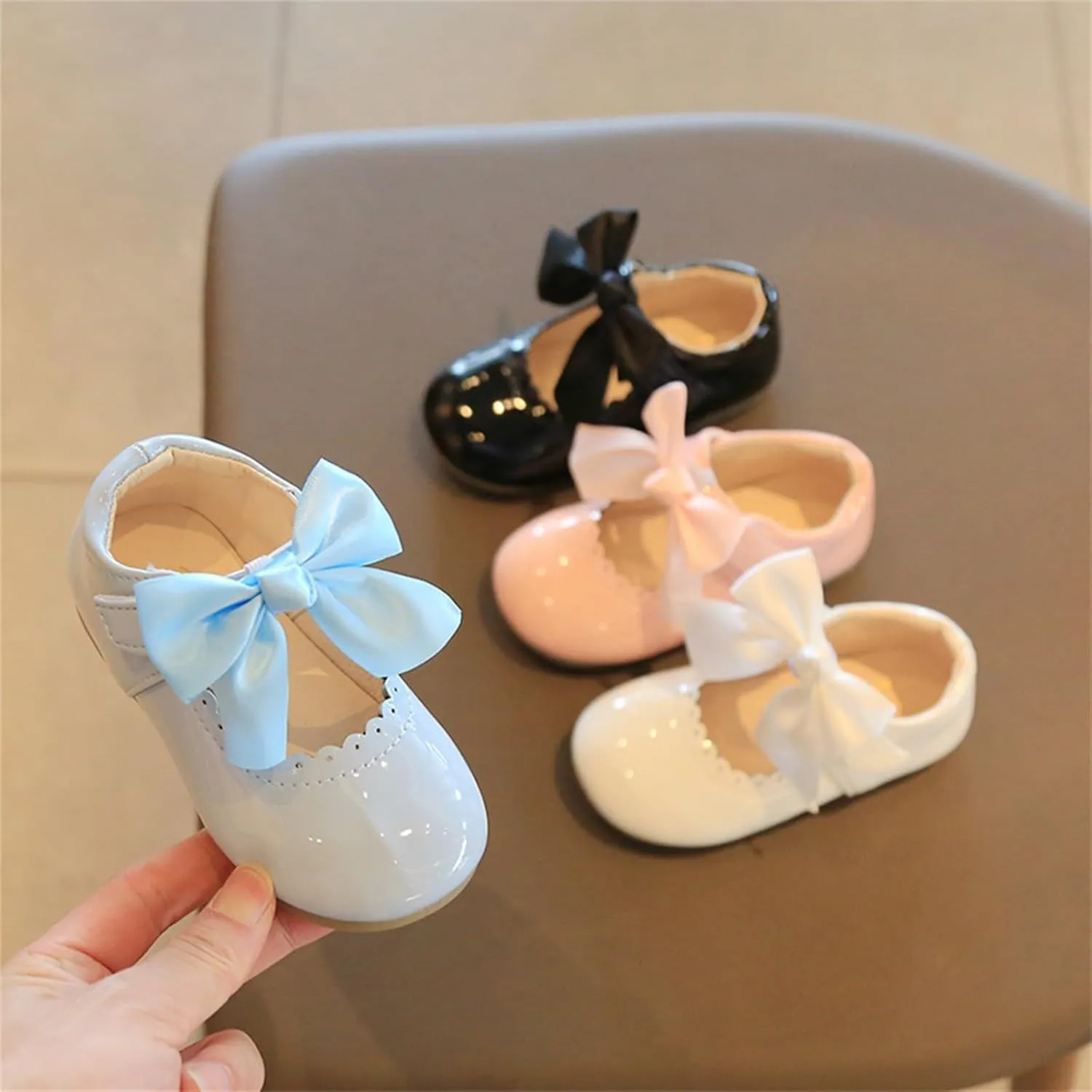 Toddler Little Girls Bowknot Mary Jane Flat Princess Dress Ballet Shoes Non-Slip Soft Sole School Pary Shoes