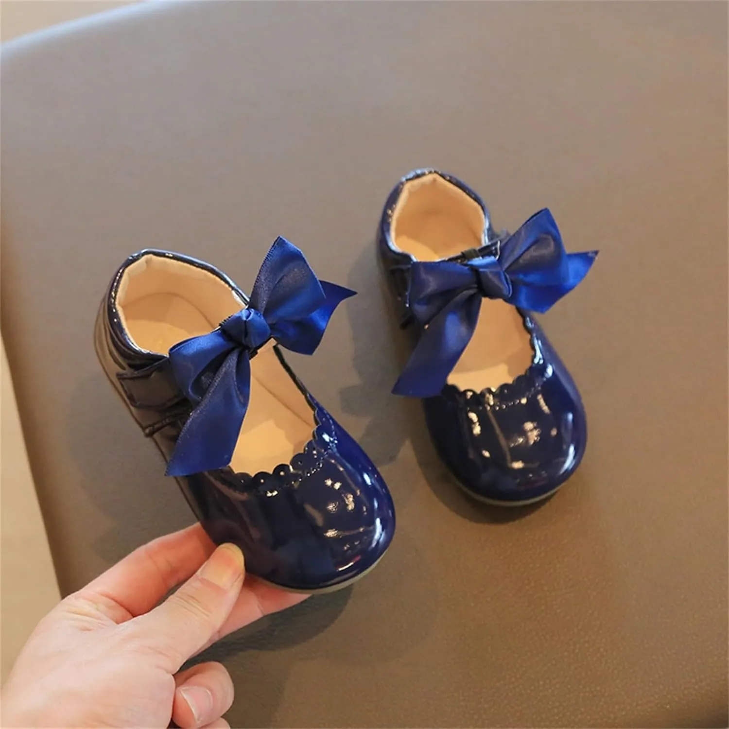 Toddler Little Girls Bowknot Mary Jane Flat Princess Dress Ballet Shoes Non-Slip Soft Sole School Pary Shoes