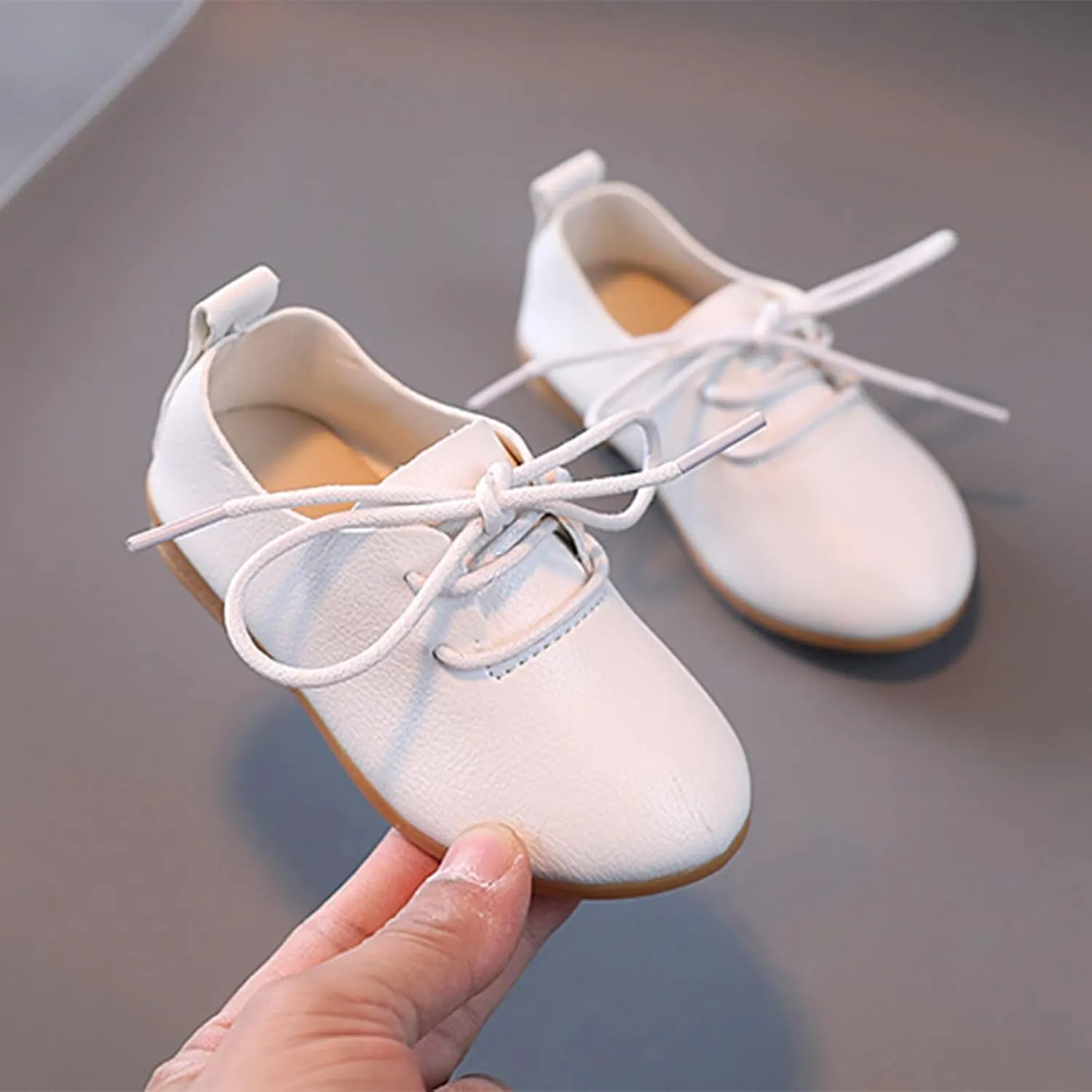 Toddler Little Girls Boys British Style Lace-Up Saddle Shoes Casual xfords Baptism School Girls Warm Boots Size 6