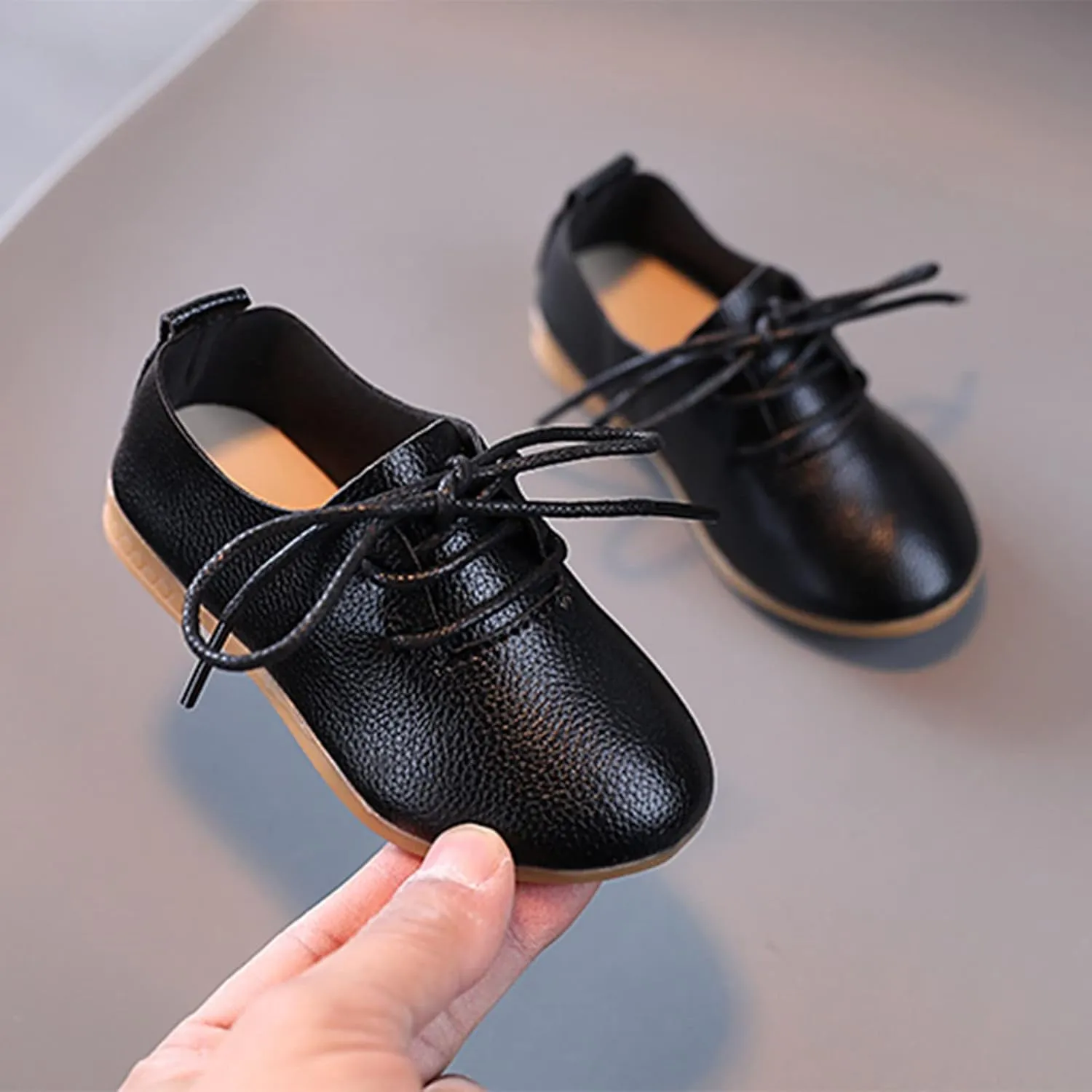 Toddler Little Girls Boys British Style Lace-Up Saddle Shoes Casual xfords Baptism School Girls Warm Boots Size 6