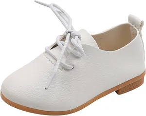 Toddler Little Girls Boys British Style Lace-Up Saddle Shoes Casual xfords Baptism School Girls Warm Boots Size 6