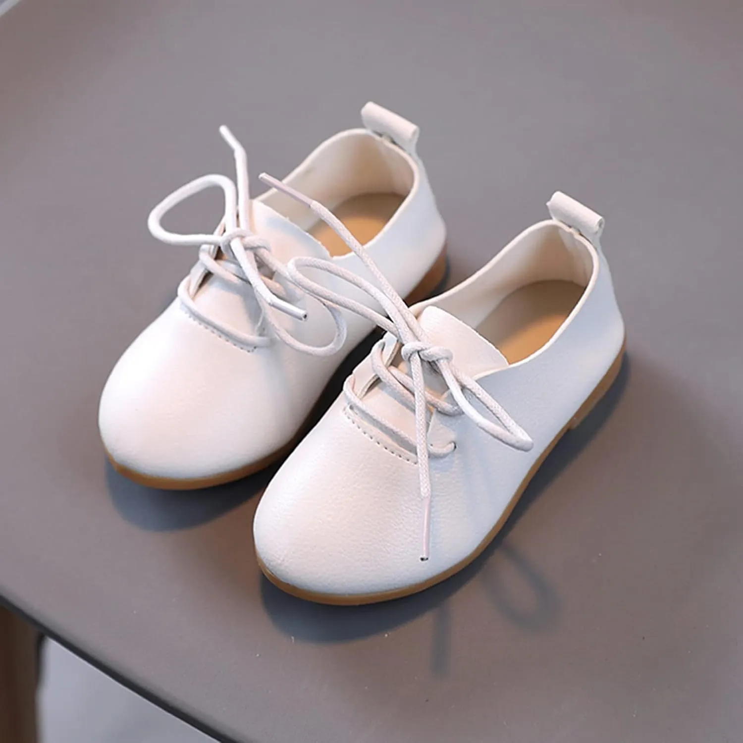 Toddler Little Girls Boys British Style Lace-Up Saddle Shoes Casual xfords Baptism School Girls Warm Boots Size 6