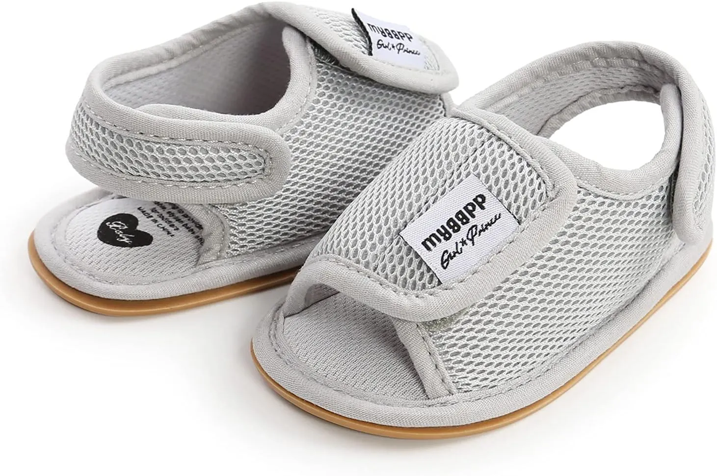 Toddler Rubber Sole Cotton Sandals Soft Flat Wide Shoes Baby Boys Girls Kids Summer Casual Breathable Pool Shoes Mesh
