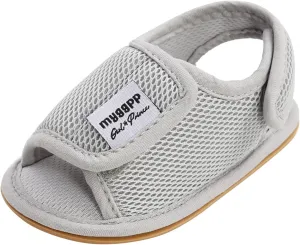 Toddler Rubber Sole Cotton Sandals Soft Flat Wide Shoes Baby Boys Girls Kids Summer Casual Breathable Pool Shoes Mesh