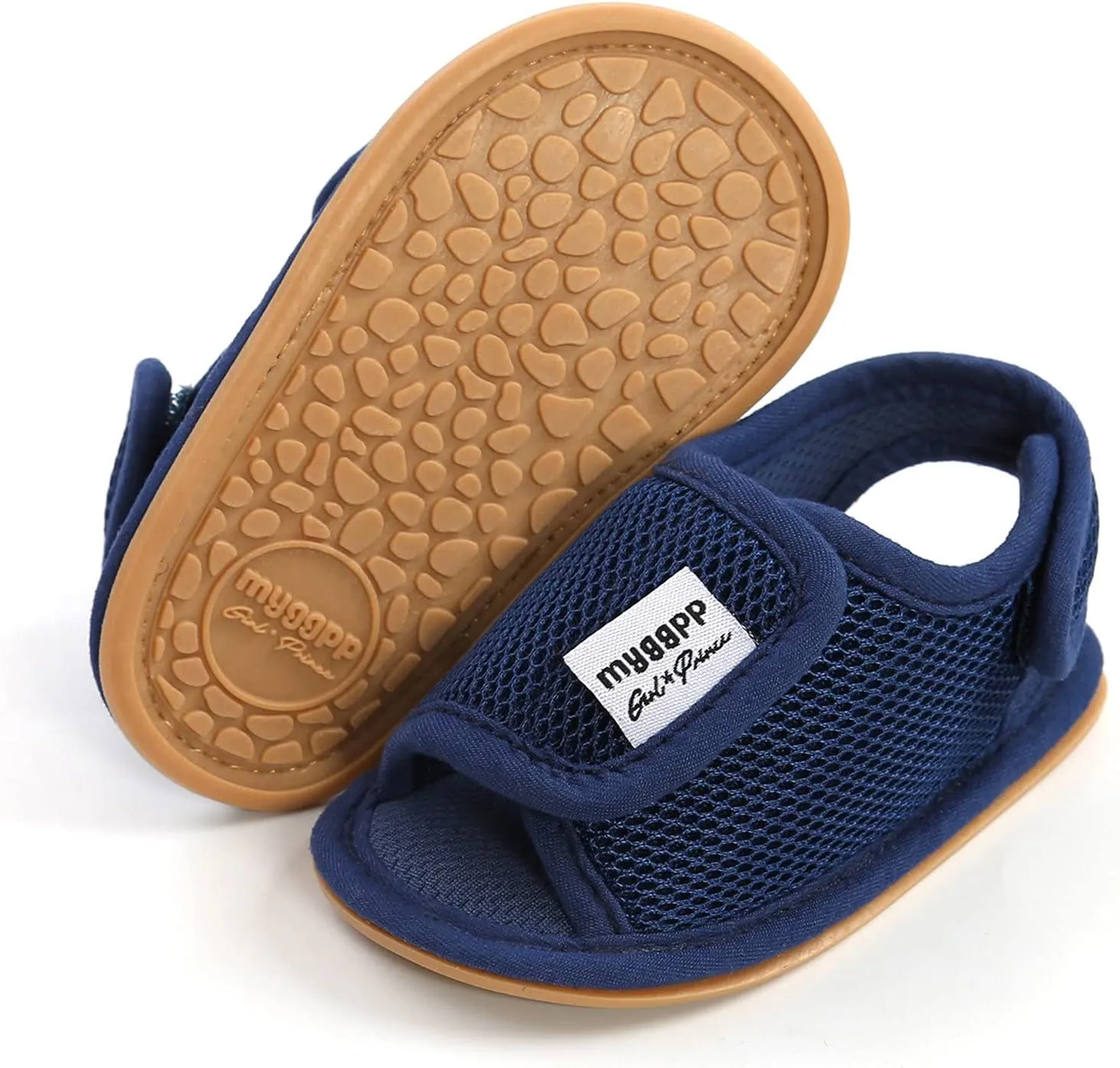 Toddler Rubber Sole Cotton Sandals Soft Flat Wide Shoes Baby Boys Girls Kids Summer Casual Breathable Pool Shoes Mesh
