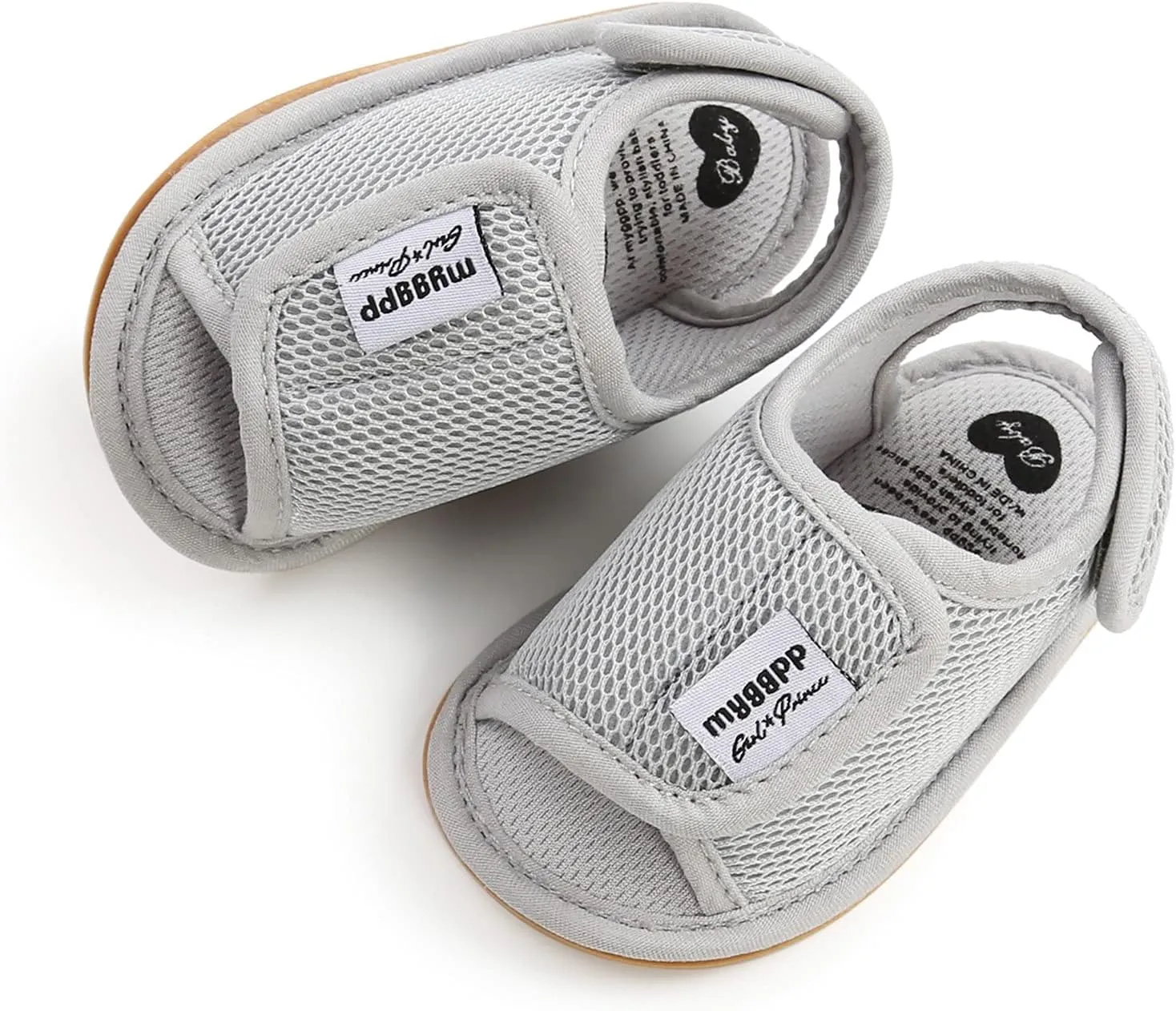 Toddler Rubber Sole Cotton Sandals Soft Flat Wide Shoes Baby Boys Girls Kids Summer Casual Breathable Pool Shoes Mesh