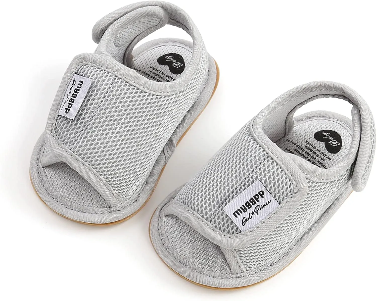 Toddler Rubber Sole Cotton Sandals Soft Flat Wide Shoes Baby Boys Girls Kids Summer Casual Breathable Pool Shoes Mesh