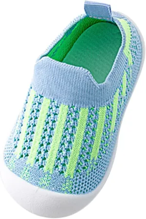 Toddler Shoes Mesh Slip On Socks Shoes Soft Sole Non Slip Wear Out Toddler Floor Shoes for Little Boys Girls (Blue-03#gf, 2.5-3.5T)