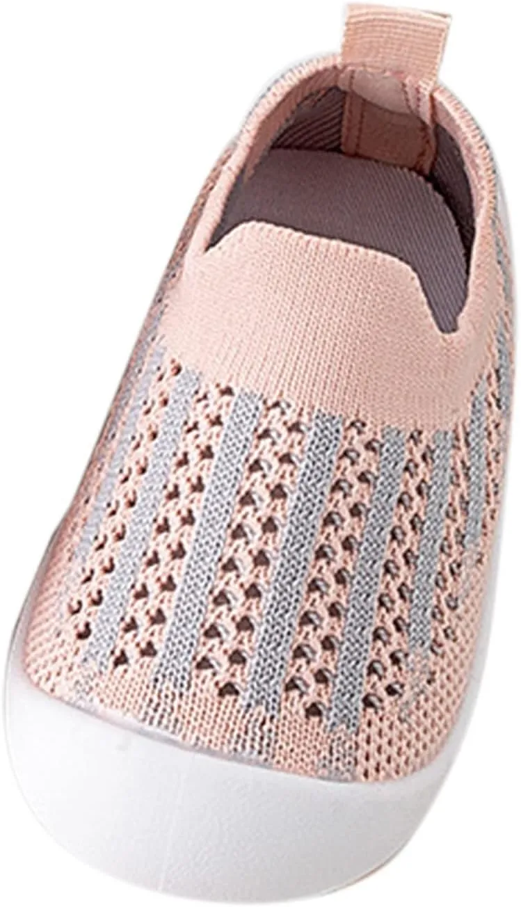 Toddler Shoes Mesh Slip On Socks Shoes Soft Sole Non Slip Wear Out Toddler Floor Shoes for Little Boys Girls (Pink-03#gf, 1.5-2.5T)