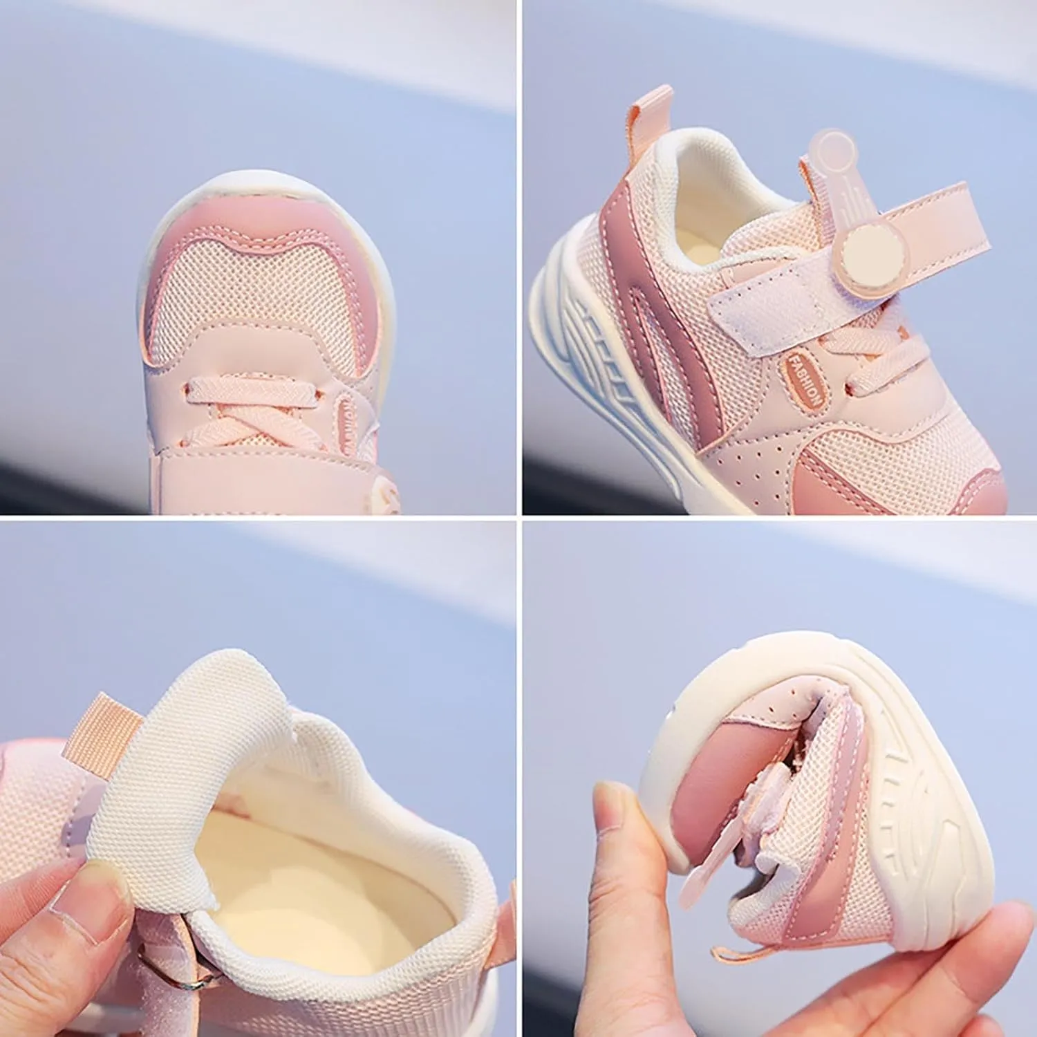Toddler Slip On Sneakers Baby Walking Shoes Non-Slip Breathable Boys & Girls Tennis Shoes Infant Mesh Running Shoes