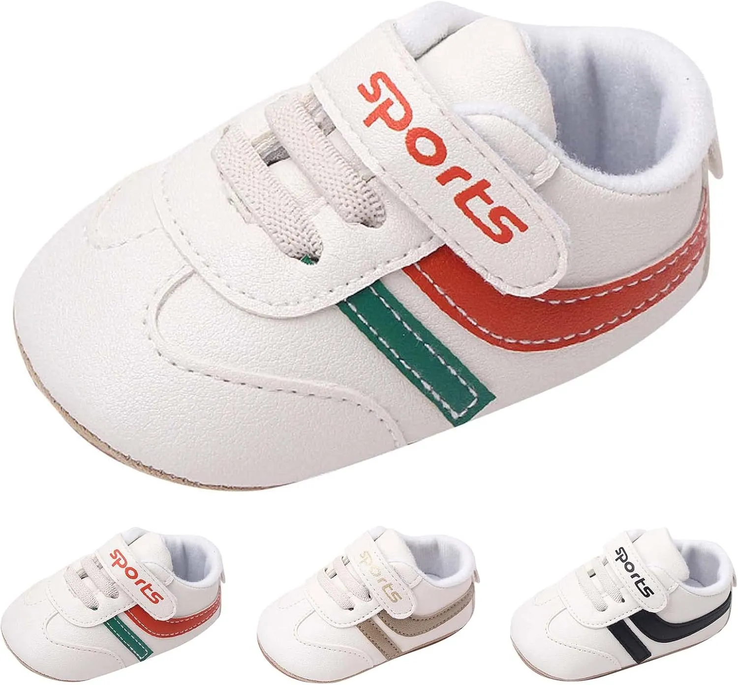 Unisex Baby Leather Sneakers Infant Boys Girls Non-Slip Soft Rubber Sole Lightweight Platform First Walking Shoes Toddler Toddler