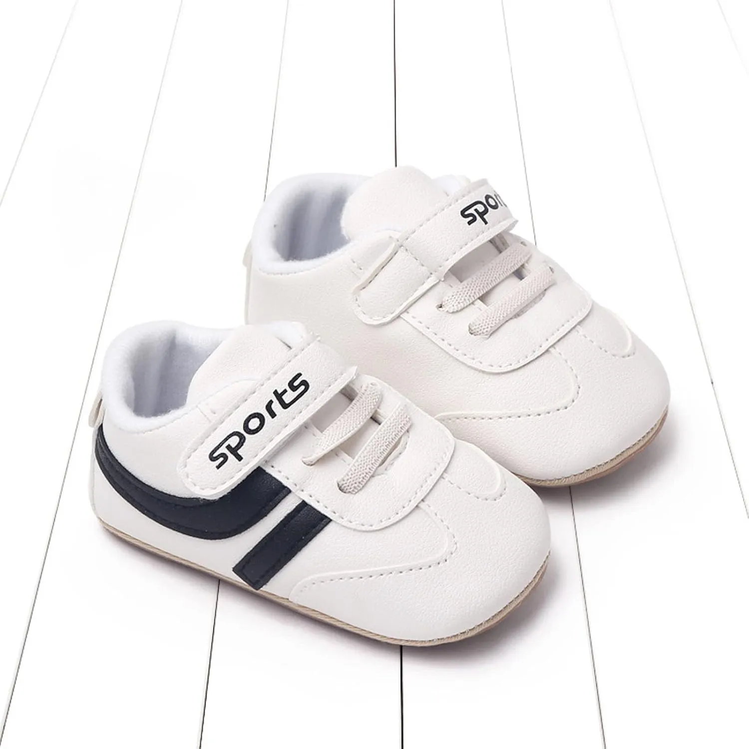 Unisex Baby Leather Sneakers Infant Boys Girls Non-Slip Soft Rubber Sole Lightweight Platform First Walking Shoes Toddler Toddler