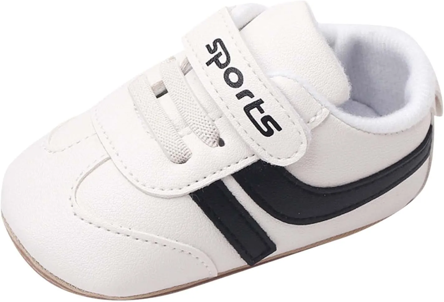 Unisex Baby Leather Sneakers Infant Boys Girls Non-Slip Soft Rubber Sole Lightweight Platform First Walking Shoes Toddler Toddler