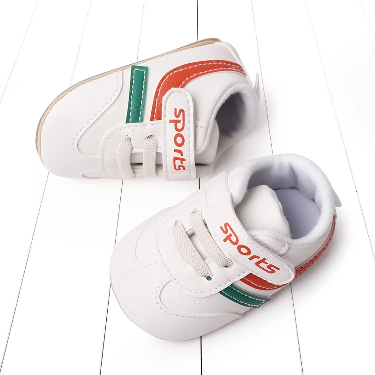 Unisex Baby Leather Sneakers Infant Boys Girls Non-Slip Soft Rubber Sole Lightweight Platform First Walking Shoes Toddler Toddler