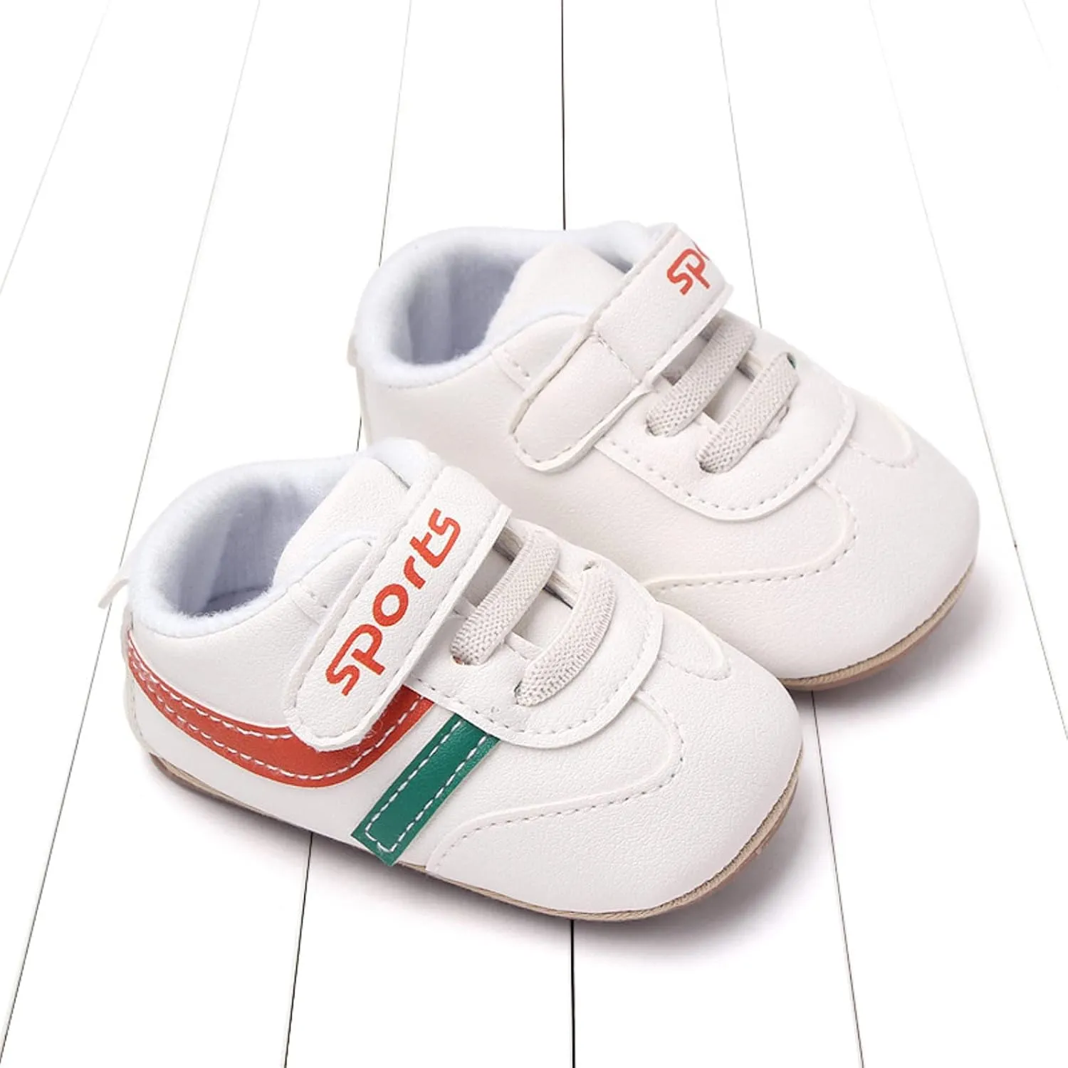 Unisex Baby Leather Sneakers Infant Boys Girls Non-Slip Soft Rubber Sole Lightweight Platform First Walking Shoes Toddler Toddler
