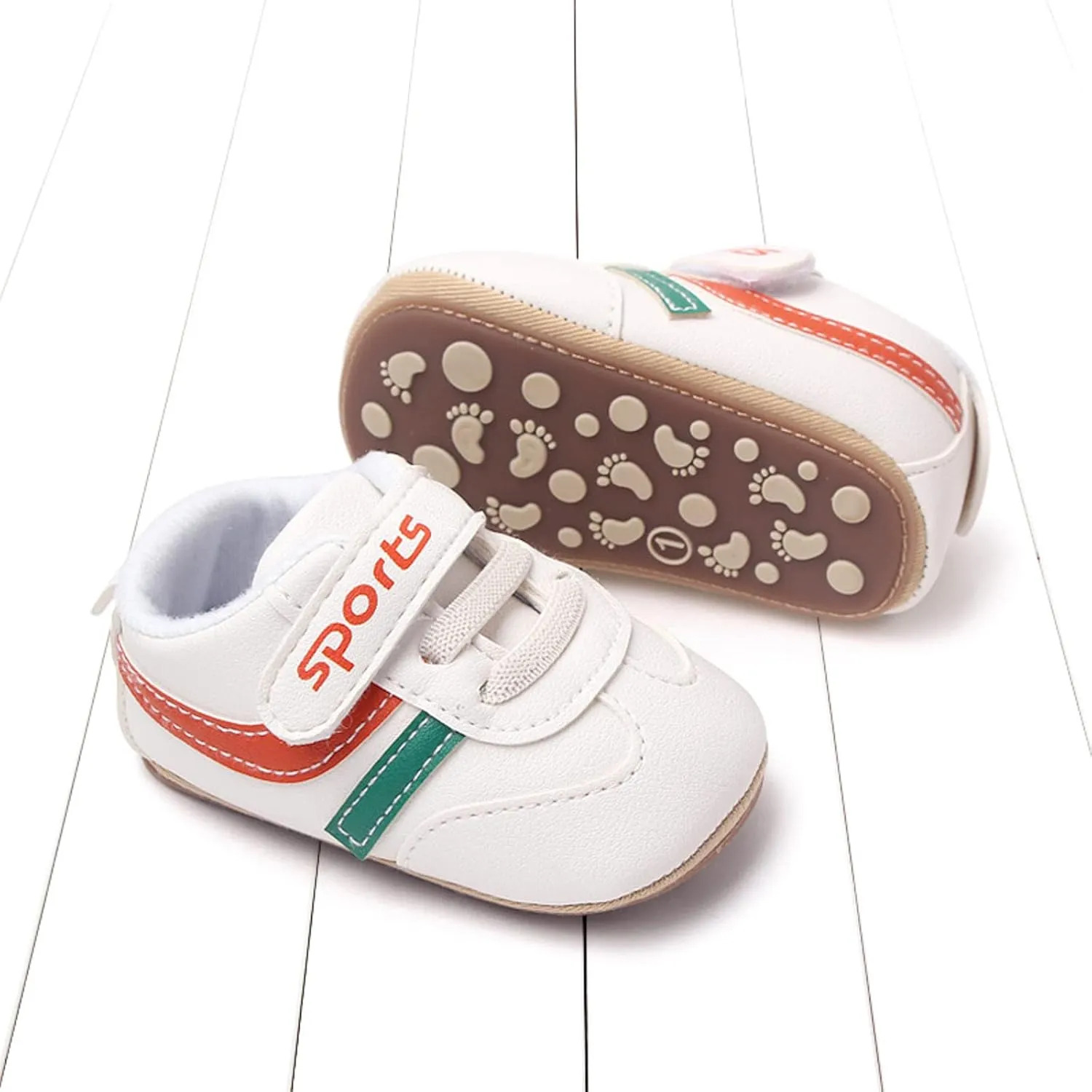 Unisex Baby Leather Sneakers Infant Boys Girls Non-Slip Soft Rubber Sole Lightweight Platform First Walking Shoes Toddler Toddler