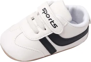 Unisex Baby Leather Sneakers Infant Boys Girls Non-Slip Soft Rubber Sole Lightweight Platform First Walking Shoes Toddler Toddler