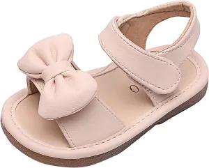Unisex-Child and Toddler Baby Girls Sandals Bowknot Anti Slip Soft Sole Outdoor Shoes Summer (Pink, 10.5 Little Kid)