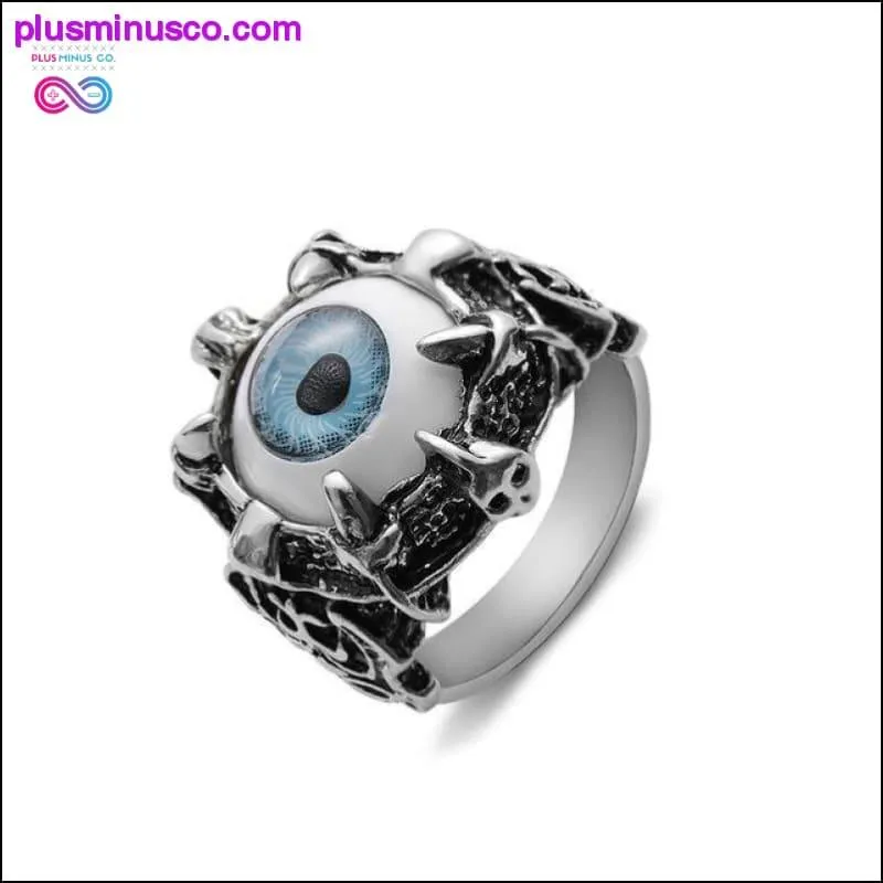 Vintage Dragon Claw Blue Evil Eye Skull Stainless Steel Ring