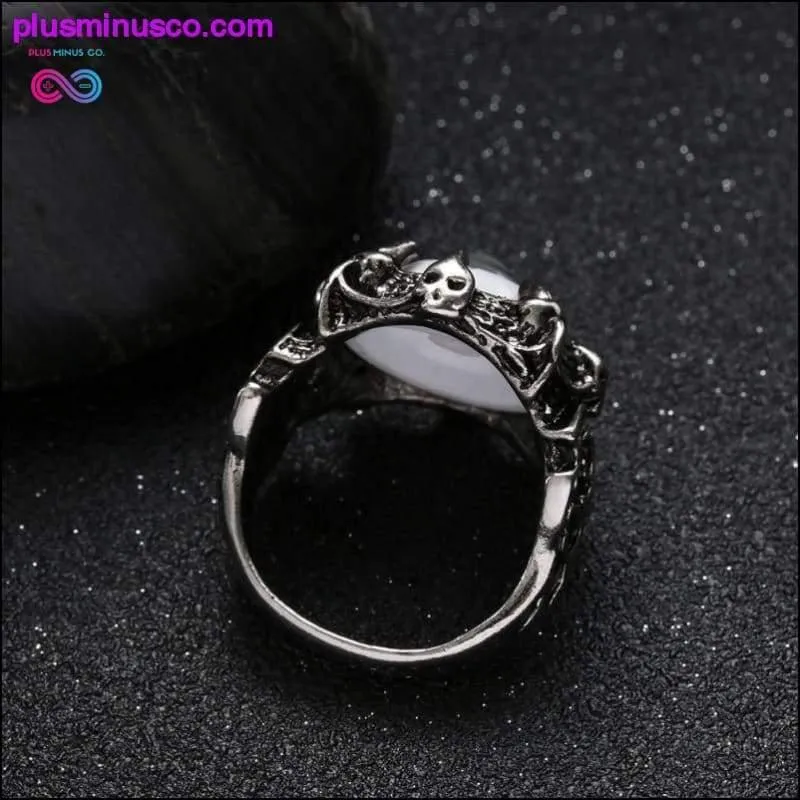 Vintage Dragon Claw Blue Evil Eye Skull Stainless Steel Ring