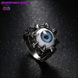 Vintage Dragon Claw Blue Evil Eye Skull Stainless Steel Ring