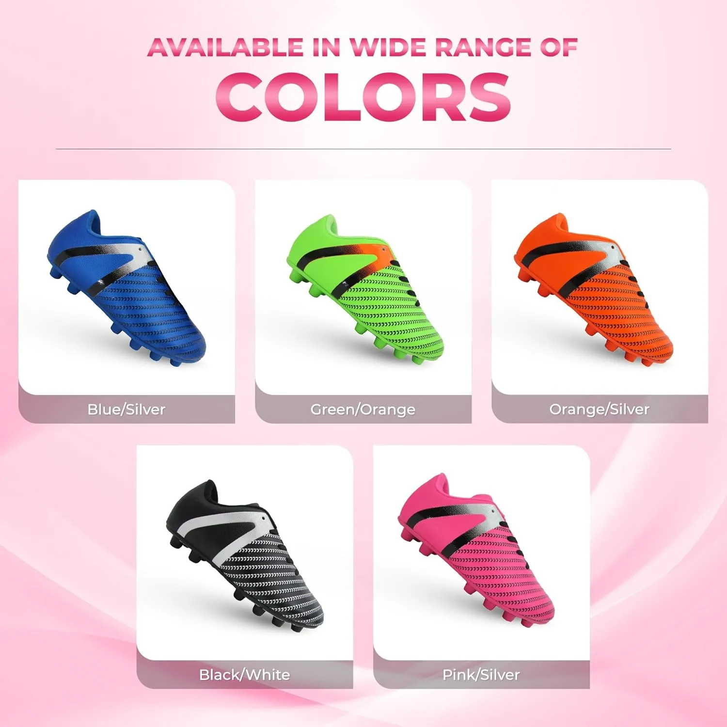 Vizari USA Impact Soccer Cleats for Kids  Youth Firm Ground Football Shoes | Breathable Design for Toddler, Little Kid & Big Kid Players