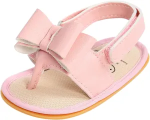 Walking Summer Girls Flat Shoes Boys Sole Rubber Bow Baby Non-Slip Soft Sandals Baby Shoes Toddler Slide Sandals Girls