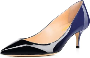 Women Fashion Pointed Toe Slip On Comfort Basic Kitten Heel Pumps Shoes