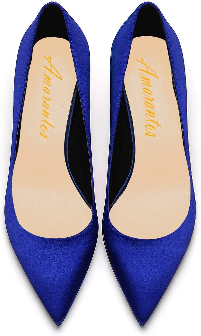 Women Fashion Pointed Toe Slip On Comfort Basic Kitten Heel Pumps Shoes