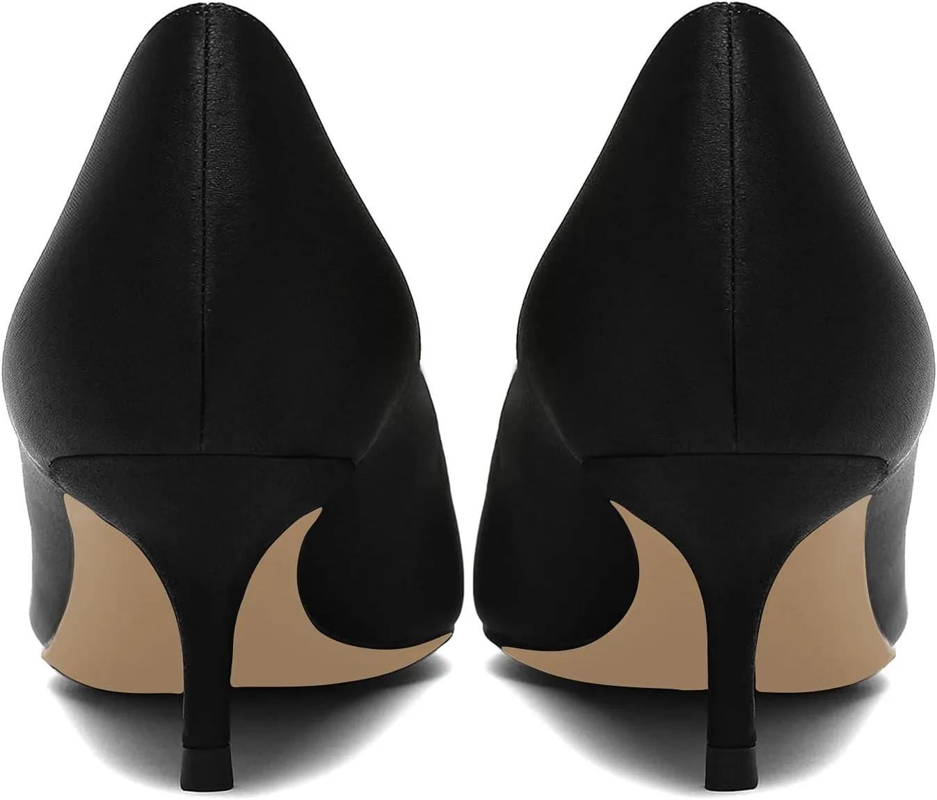 Women Fashion Pointed Toe Slip On Comfort Basic Kitten Heel Pumps Shoes
