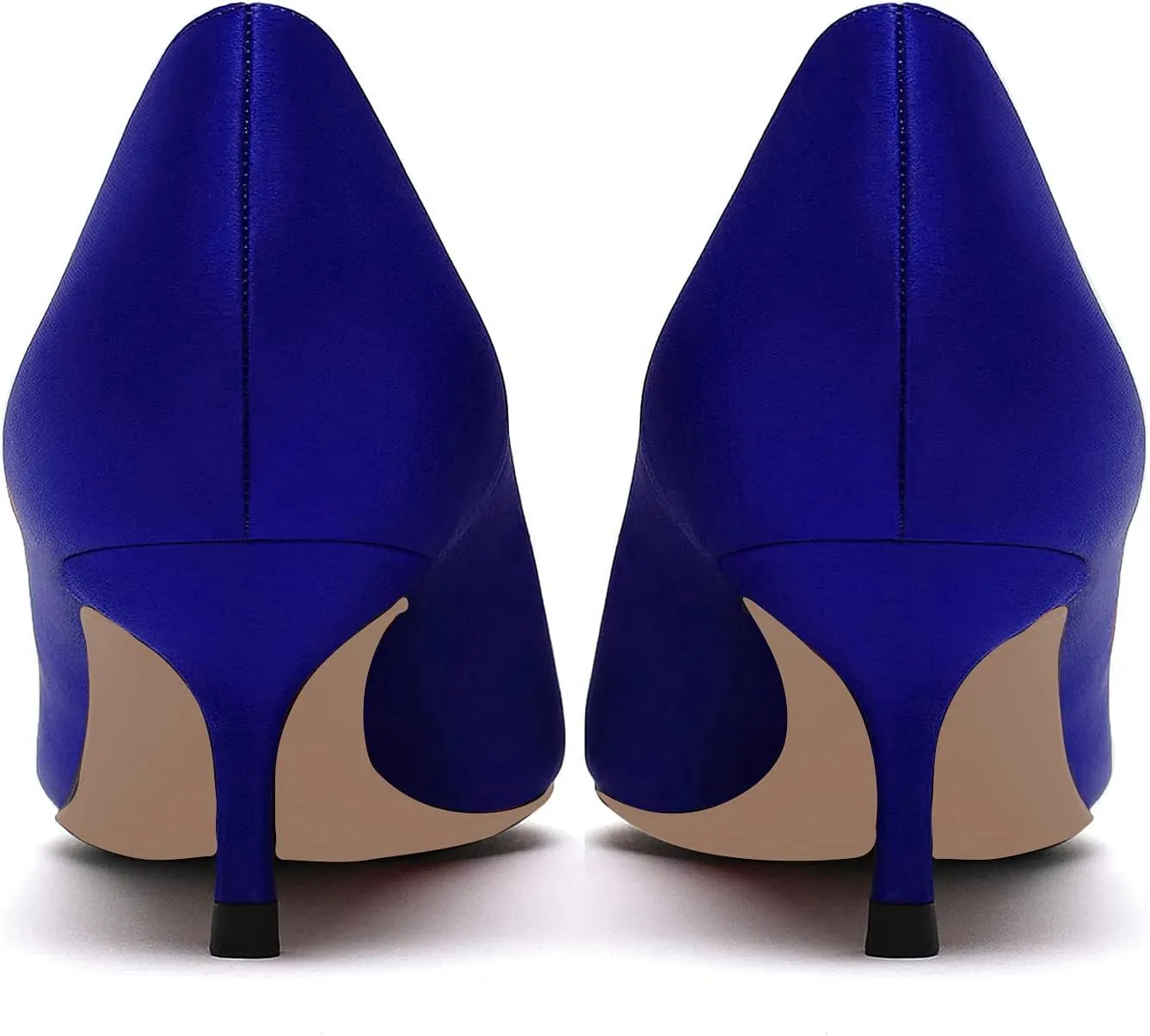 Women Fashion Pointed Toe Slip On Comfort Basic Kitten Heel Pumps Shoes
