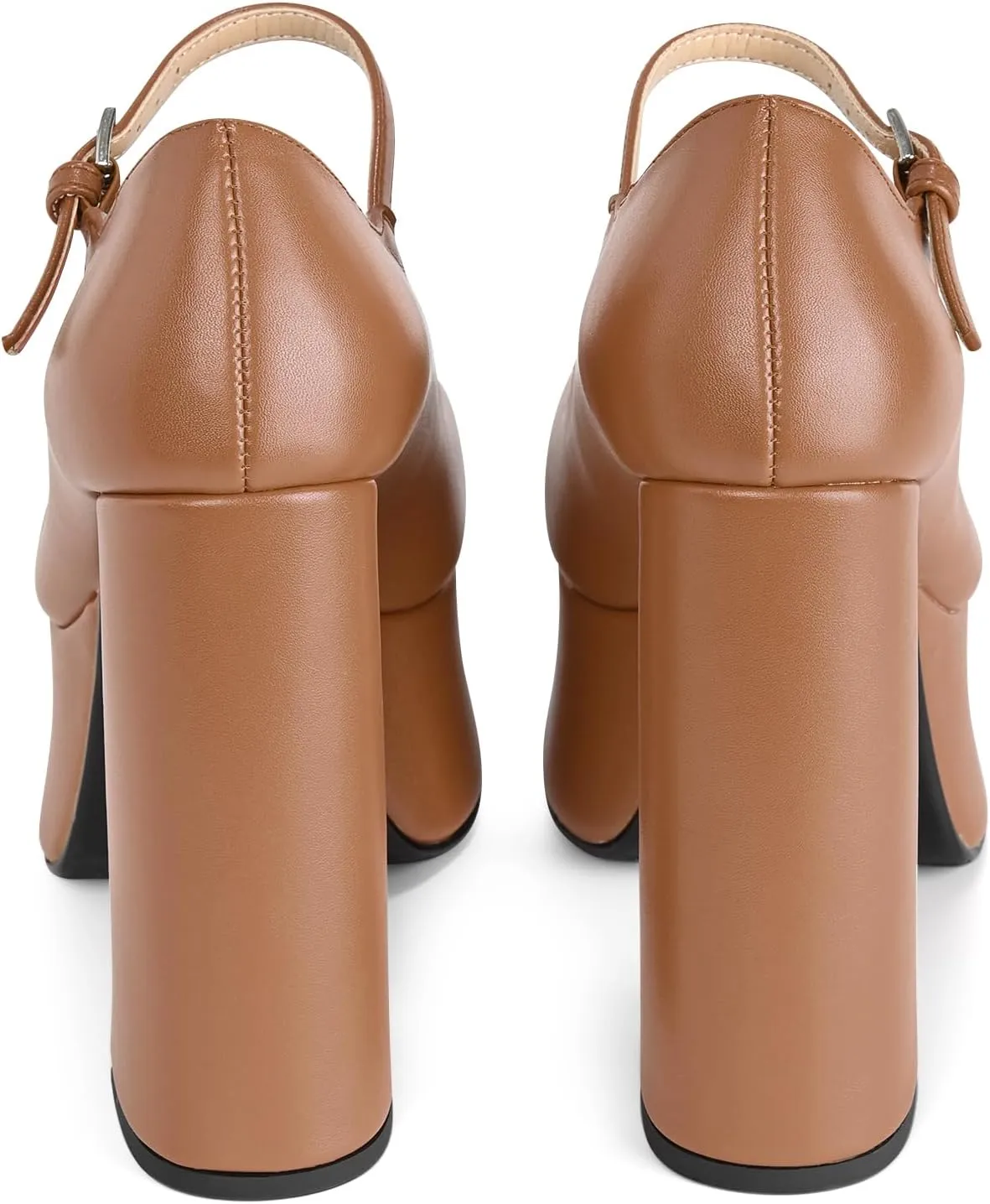 Women's Dressy Platform Chunky High Heels Patent Leather Ankle Strap Closed Toe Heeled Mary Jane Pumps Shoes